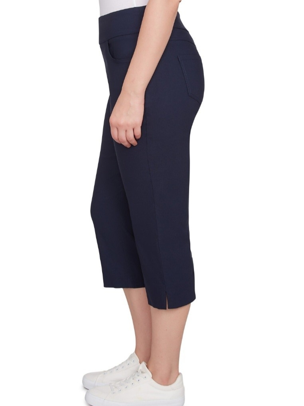 Ruby Rd. Navy Cropped Pull-On Capri Pants - Picture 3 of 6